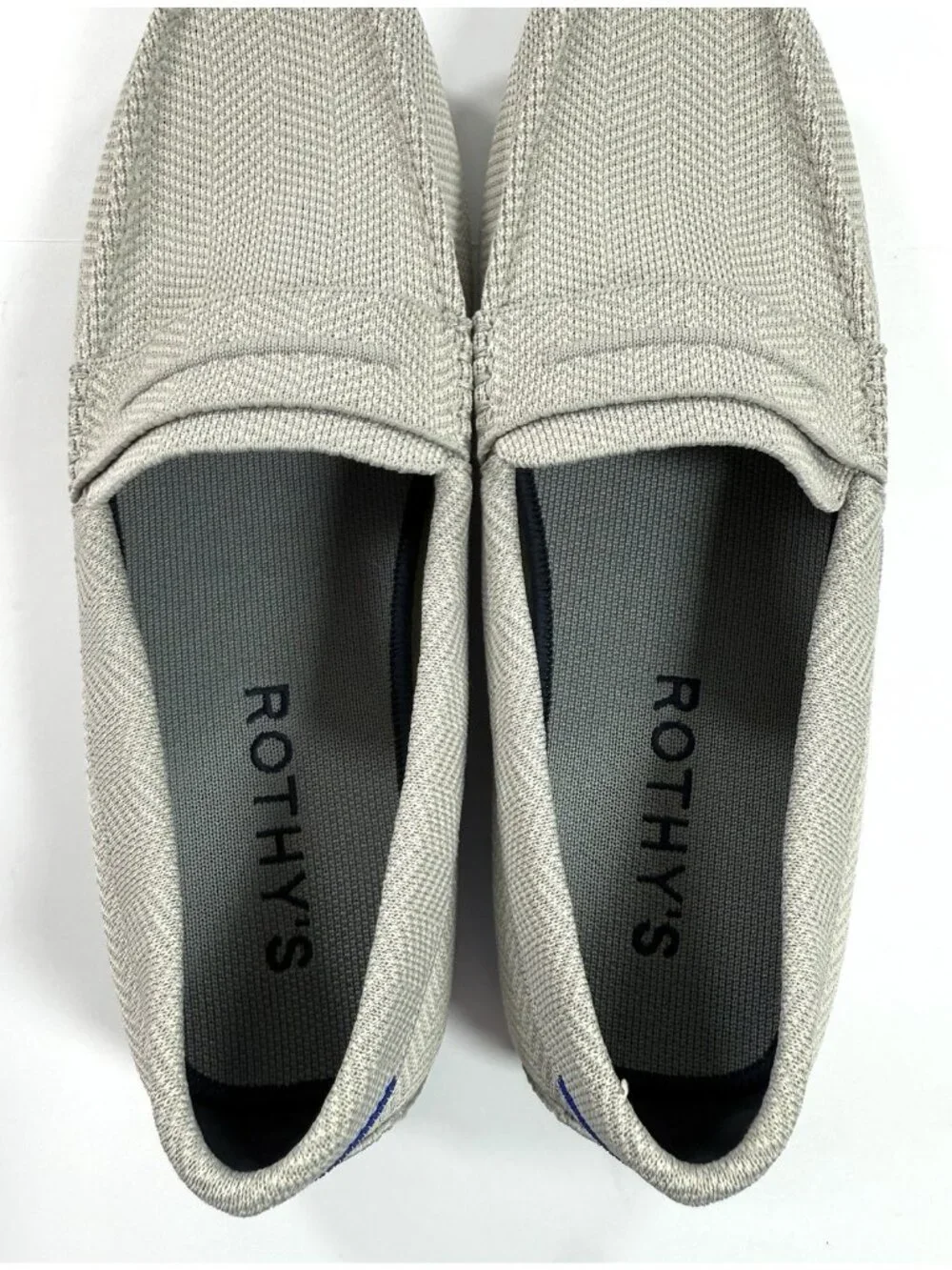 Rothys Mens Driving Loafer Size 13 Gray Herringbone Slip On Shoes Knit Driver